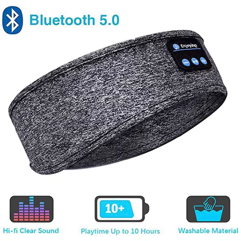 HOMEFISH BT Earphones Sports Sleeping Headband Elastic Wireless Headphones Music Eye Mask Wireless