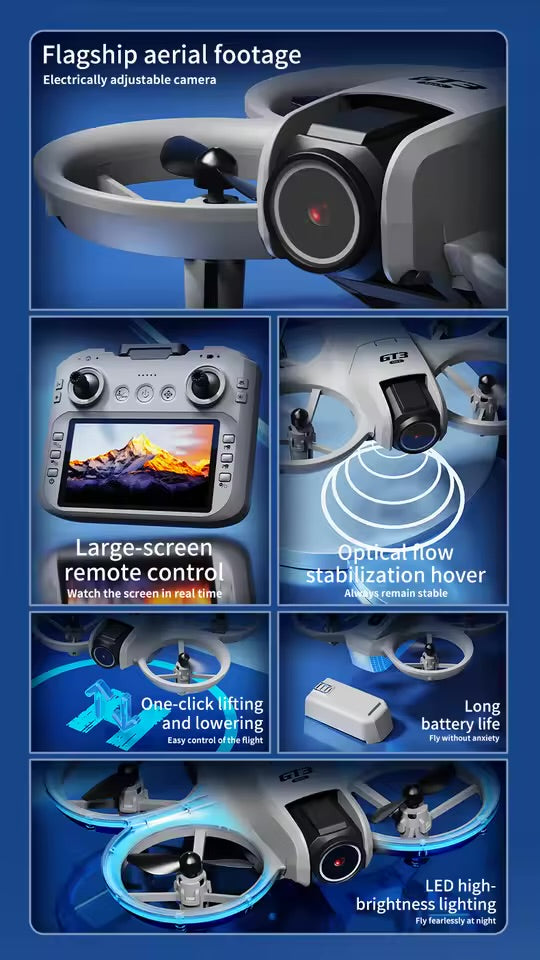 2025New GT3 MAX Drone 8K HD 4.3" Remote Control Headless Mode Helicopter 360° Flip Quadcopter Toys