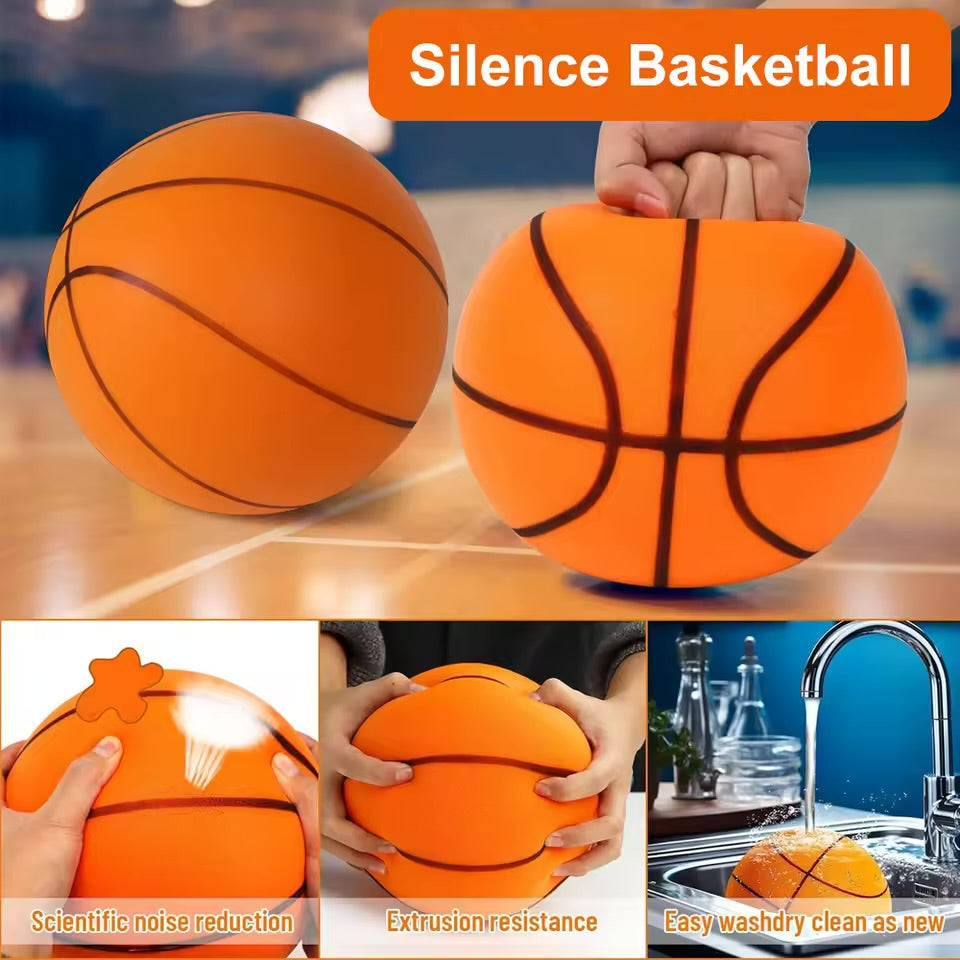￼ Silent Dribbling Basketball Indoor Foam Ball Size 3/5/7 High Bounce Noiseless Non-deforming For Indoor