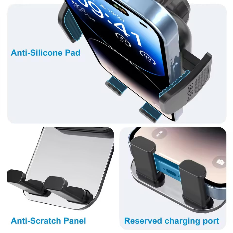 Car Phone Holder for Dashboard Windshield Acrylic Cellphone Mount Clip Support Stand for 4.7-7" Mobile