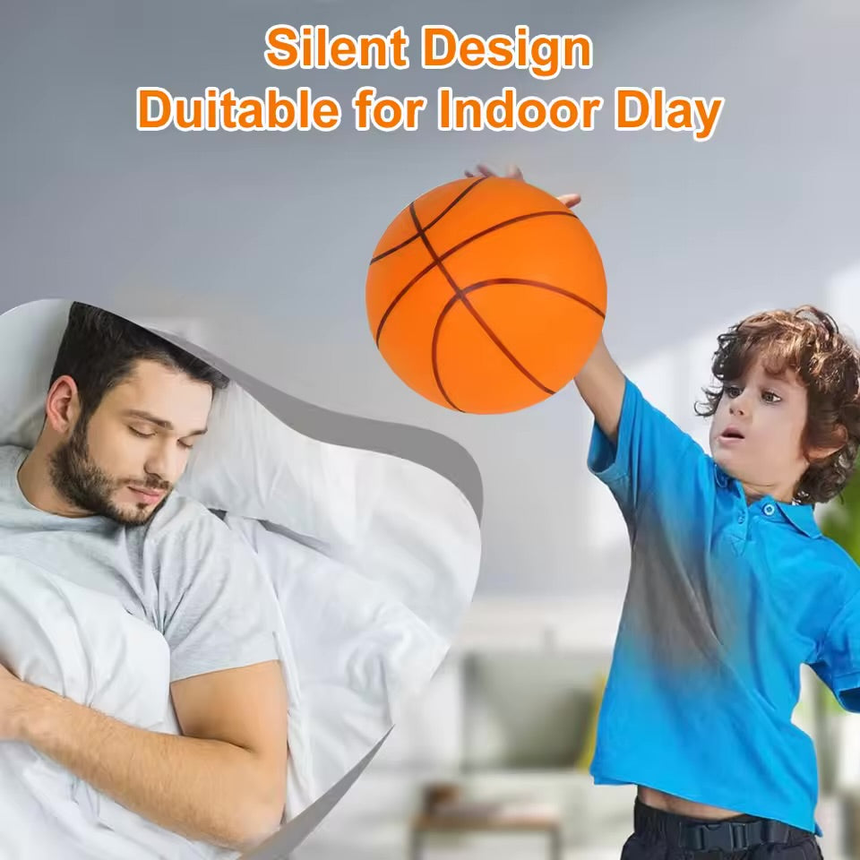 ￼ Silent Dribbling Basketball Indoor Foam Ball Size 3/5/7 High Bounce Noiseless Non-deforming For Indoor