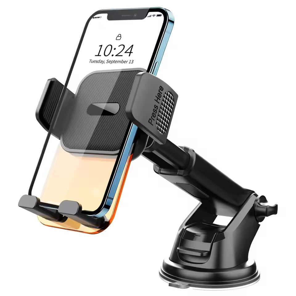 Car Phone Holder for Dashboard Windshield Acrylic Cellphone Mount Clip Support Stand for 4.7-7" Mobile